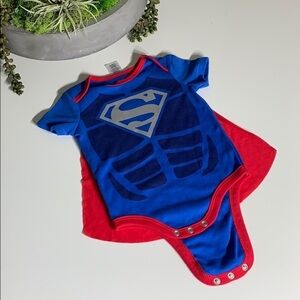 NWOT Superman Baby Onesie bodysuit attached cape